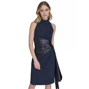 Eliza J Women's Waist-Wrap Scuba Sleeveless MIDI Dress - Navy-8, MSRP: 168 $